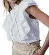Melissa Nepton Ginger Frilly Sleeveless Blouse In Off White In White