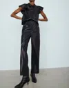 Melissa Nepton Harlow Faux Leather Straight Leg Pants In Black In Black