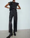 Melissa Nepton Harlow Faux Leather Straight Leg Pants In Black In Black
