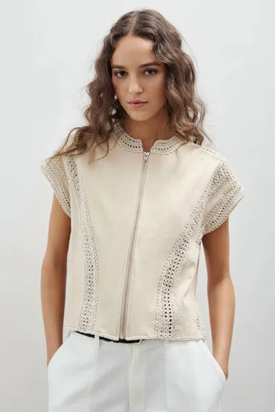 Melissa Nepton Ina Top In Light Tan In Neutral