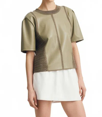 Melissa Nepton Inti Knit Detailing Top In Olive In Green