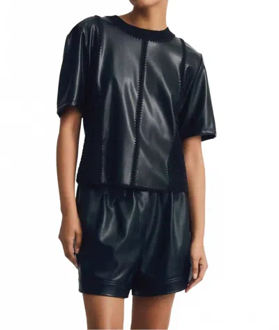 Melissa Nepton Inti Short Sleeve Top In Black In Blue