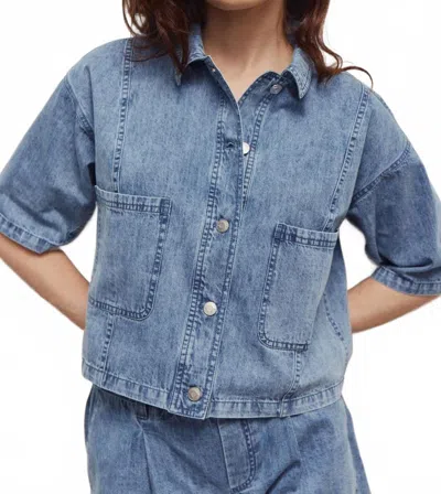 Melissa Nepton Irina Short Sleeve Jacket In Medium Blue