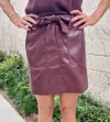 Melissa Nepton Jaela Leather Skirt In Burgundy In White