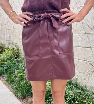Melissa Nepton Jaela Leather Skirt In Burgundy In White