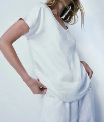 Melissa Nepton Jenny V-neck Top Tee In Off White