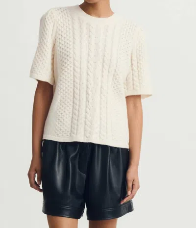 Melissa Nepton Jove Cable Knit Sweater Tee In Cream In White