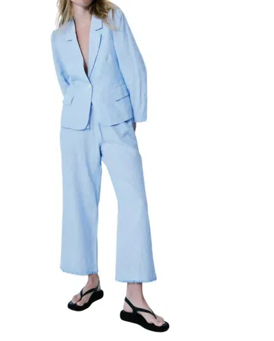 Melissa Nepton June Gaucho Pants In Blue Textured Stripe In Multi