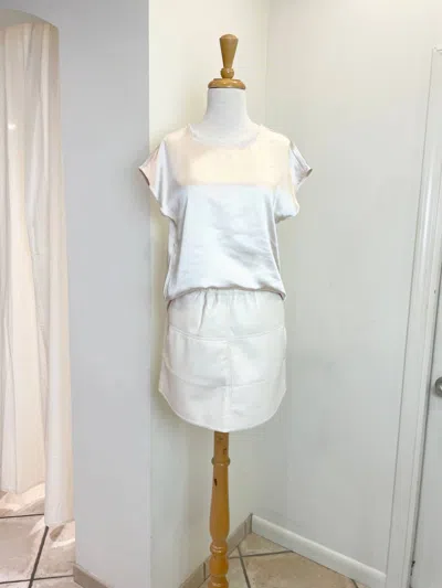 Melissa Nepton Juny Silky Round Neck Tee In Pearl In Beige