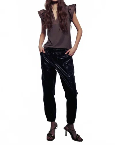 Melissa Nepton Kansas Cap Sleeve Top In Dark Khaki In Purple