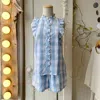 Melissa Nepton Kelly Top In Light Blue In Blue