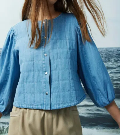 Melissa Nepton Kitty Denim Jacket In Bleached Denim In Blue