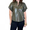 Melissa Nepton Lanni Top In Dark Khaki In Green