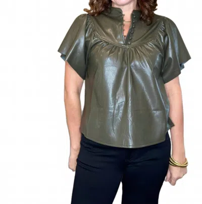 Melissa Nepton Lanni Top In Dark Khaki In Green
