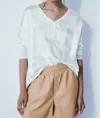 Melissa Nepton Lilo Faux Leather Short In Vacation Beige