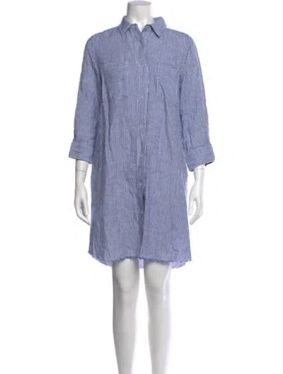 Pre-owned Melissa Nepton Linen Mini Dress In Blue