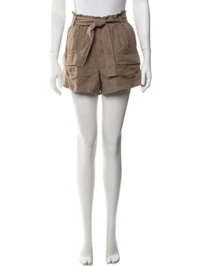 Pre-owned Melissa Nepton Linen Mini Shorts In Brown