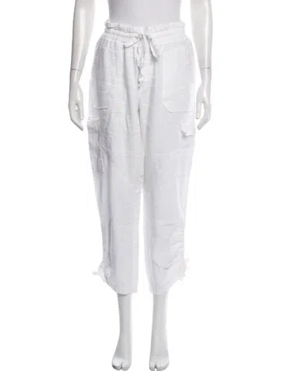 Pre-owned Melissa Nepton Linen Straight Leg Pants In White
