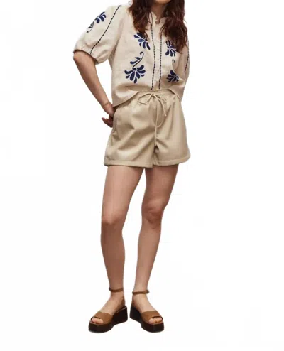 Melissa Nepton Lito Button Front Blouse In Light Beige