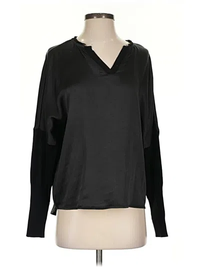Pre-owned Melissa Nepton Long Sleeve Top Black V-neck Tops