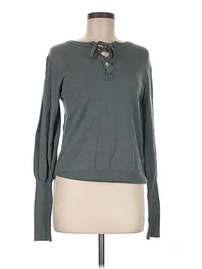 Pre-owned Melissa Nepton Long Sleeve Top Gray Keyhole Neckline Tops