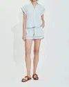 Melissa Nepton Madelya Flutter Sleeve Top In Ice Blue In Blue