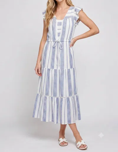 Melissa Nepton Marques Midi Dress In Blue Stripe In Multi