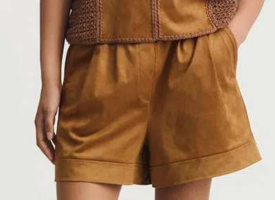Melissa Nepton Maryam Shorts In Amber Suede In Brown