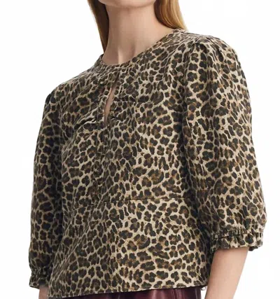 Melissa Nepton Marygold Top In Beige Animal Print