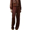 Melissa Nepton Miranda Cargo Satin Pants In Marsala Brown In Brown