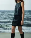 Melissa Nepton Mirena Faux Leather Top In Black In Black