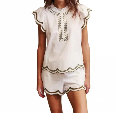 Melissa Nepton Ness Cap Sleeve Blouse In Off White