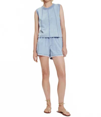 Melissa Nepton Olive Top In Chambray Denim In Blue