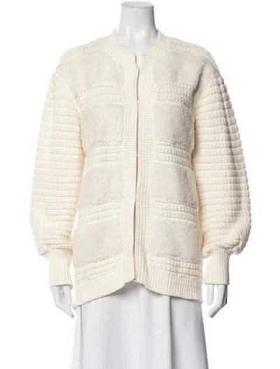 Pre-owned Melissa Nepton Open Front Sweater In Neutrals