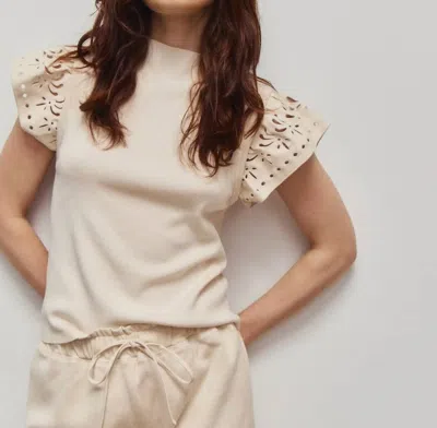 Melissa Nepton Orla Mock Neck Top In Cream In White
