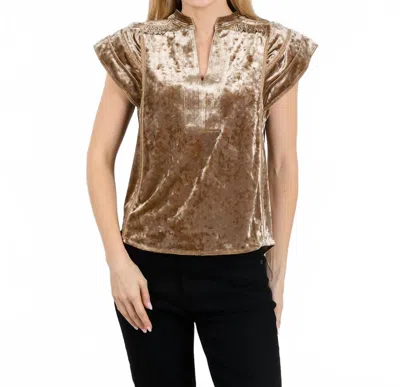 Melissa Nepton Otto Velvet Top In Rich Cooper In Gold