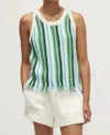 Melissa Nepton Pacifico Stripe Sweater Tank In Green Stripe In Multi
