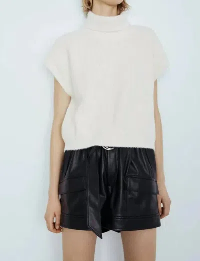 Melissa Nepton Parker Faux Leather Cargo Short In Black
