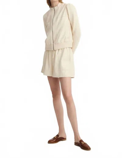 Melissa Nepton Poros Long Sleeve Zip Up Jacket In Cream In Neutral