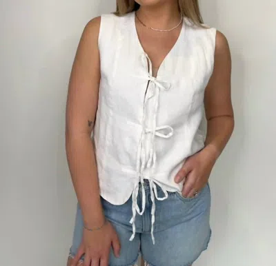 MELISSA NEPTON RACHEL TIE VEST IN WHITE