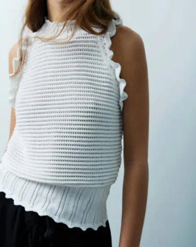 MELISSA NEPTON RANA CROCHET SWEATER TOP IN OFF WHITE