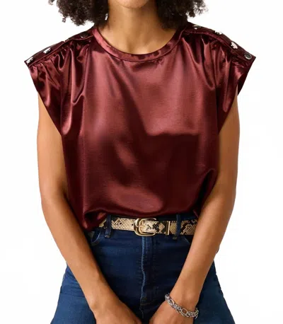 Melissa Nepton Randy Satin Blouse In Burgundy