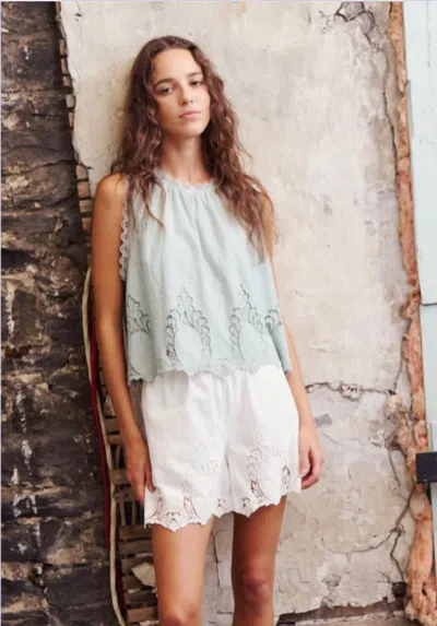Melissa Nepton Rio Top In Seafoam In Metallic