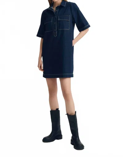 Melissa Nepton Robe Ember Dress In Dark Denim In Blue