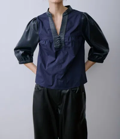 Melissa Nepton Rocha Blouse In Dark Navy In Blue