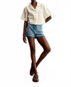 Melissa Nepton Samantha Top In Off-white In Blue