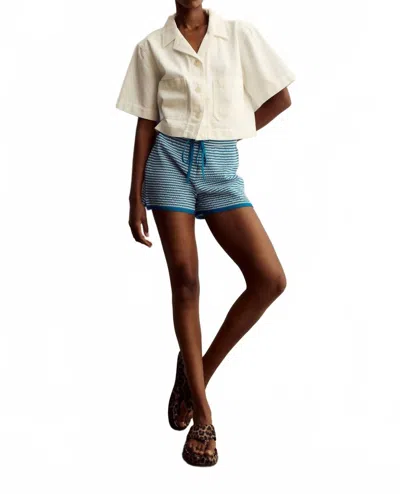 Melissa Nepton Samantha Top In Off-white In Blue