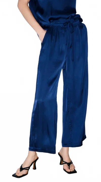 Melissa Nepton Satin Guacho Pant In Bright Navy In Blue