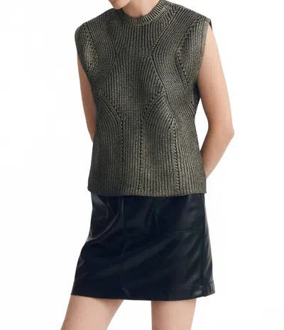 Melissa Nepton Seth Sweater Vest In Gold Foil In Green