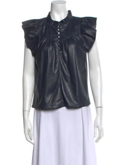 Pre-owned Melissa Nepton Short Sleeve Blouse In Blue